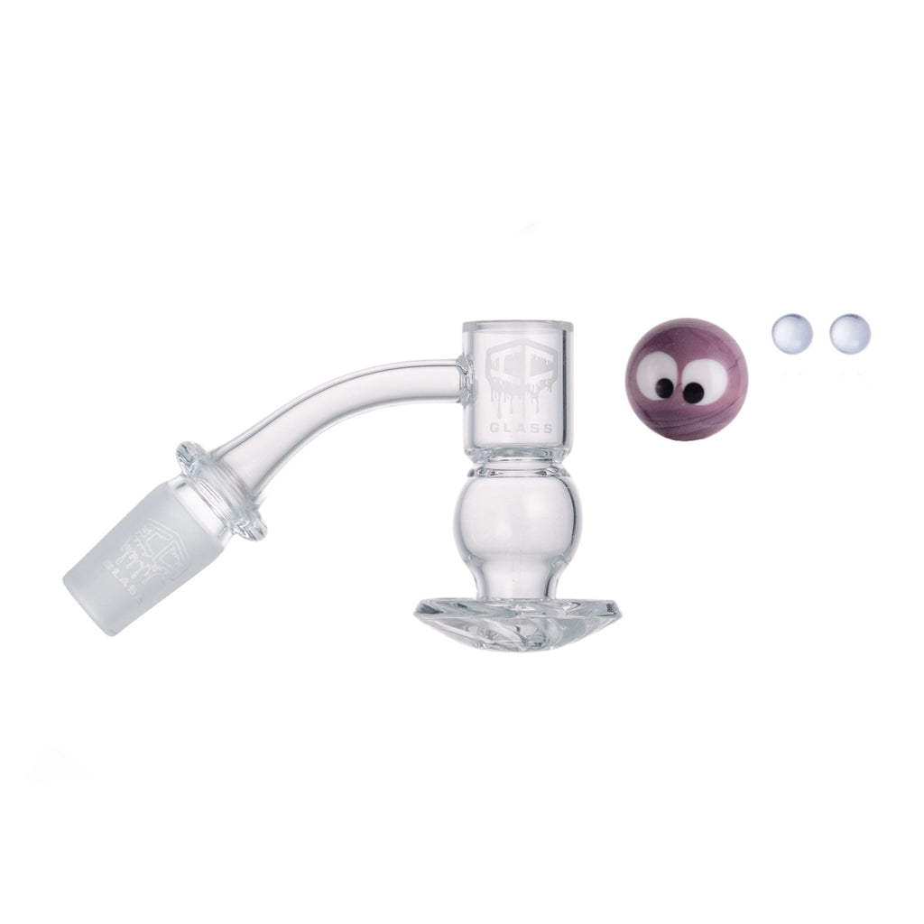 IC Glass - Ice River | 14mm 45D Quartz Banger | Includes Carb Cap, Terp Balls & Sticker | 5 colors