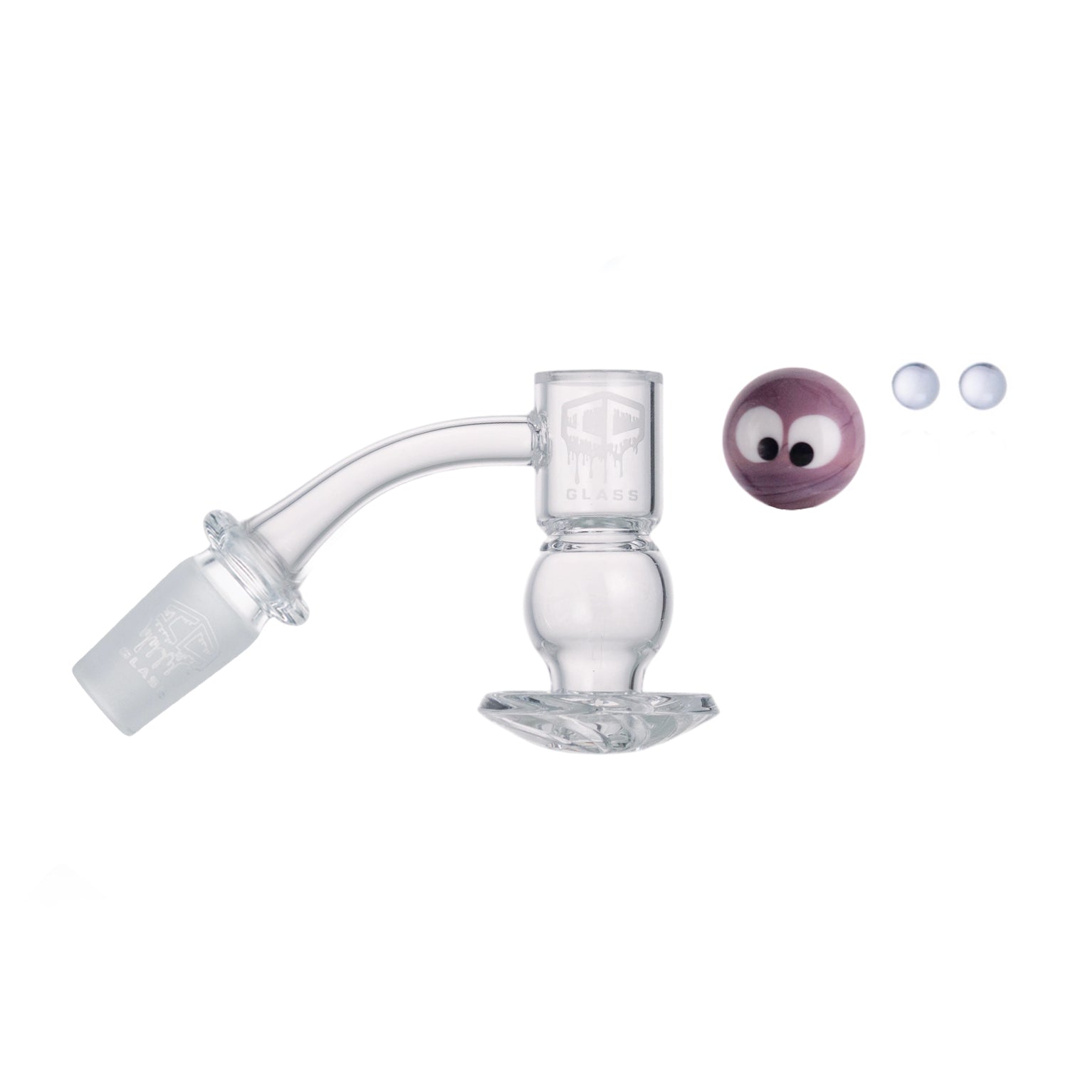 IC Glass - Ice River | 14mm 45D Quartz Banger | Includes Carb Cap, Terp Balls & Sticker | 5 colors