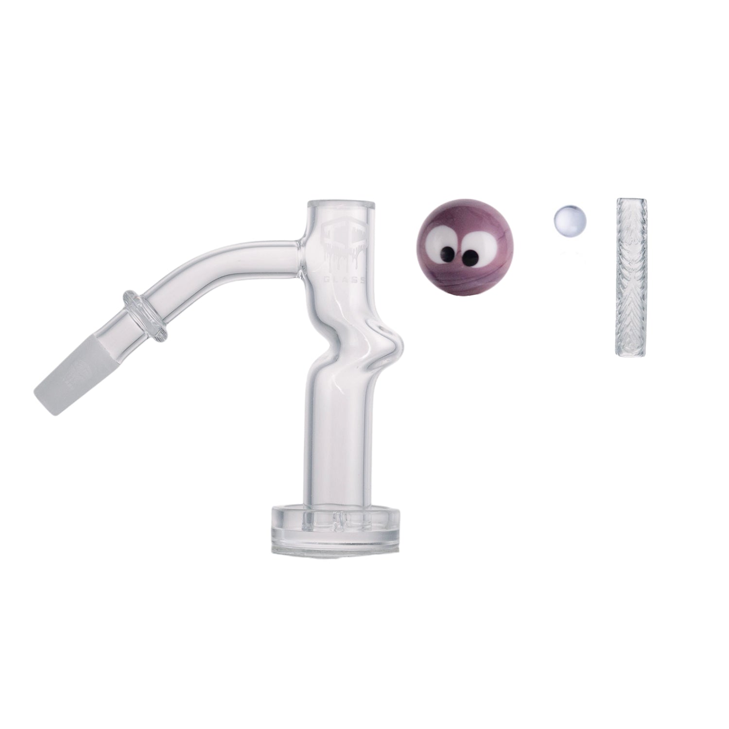 IC Glass - Columbia | 10mm 45D Quartz Banger | ncludes Carb Cap, Terp Balls | 5 Colors