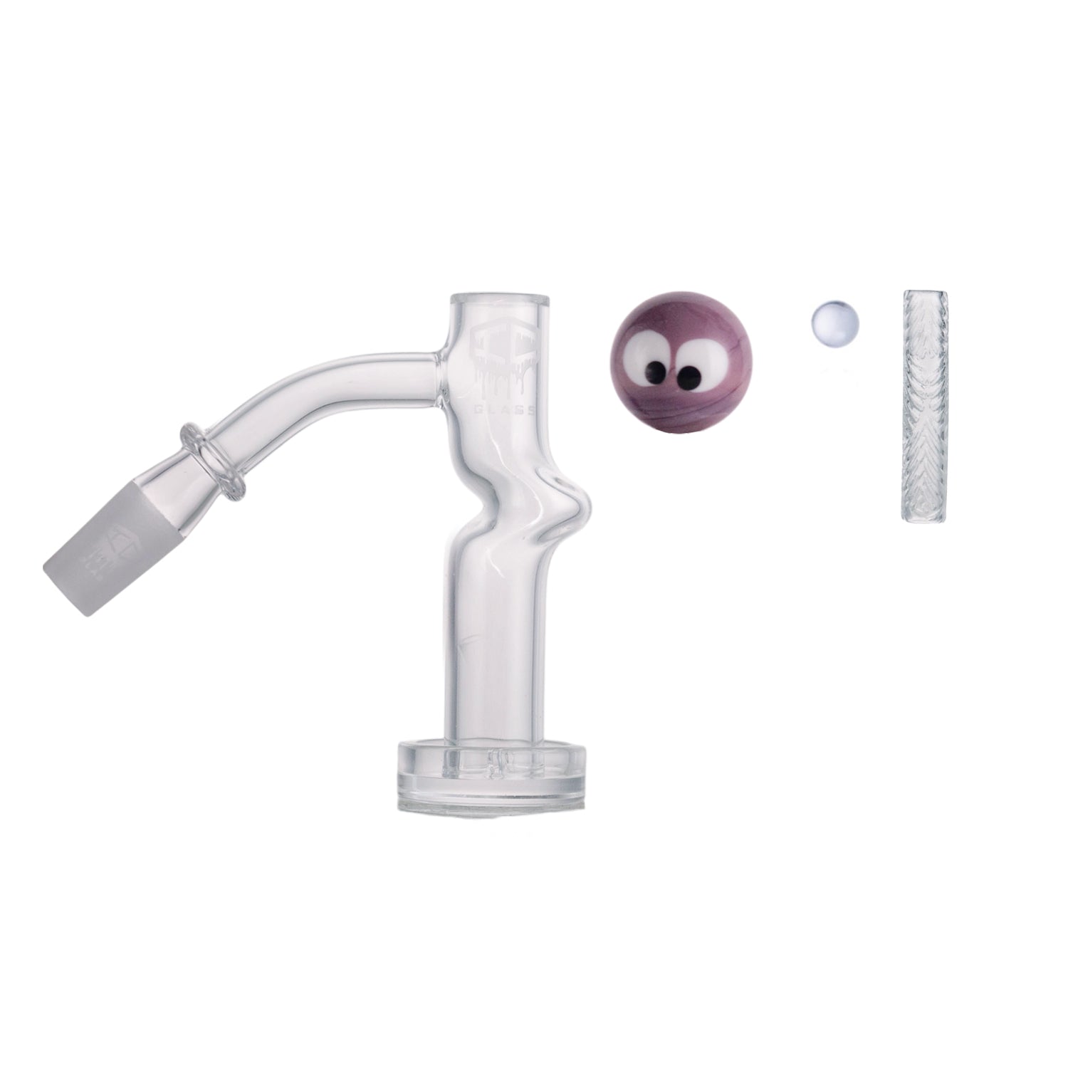 IC Glass - Columbia  | 14mm 45° Quartz Banger | Includes Carb Cap, Terp Balls & Sticker | 5 Colors
