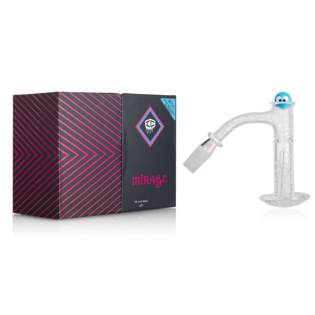 IC Quartz - Mirage | 14MM 45D | Fully Frosted Banger | Includes Carb Cap, Terp balls | 5 Colors