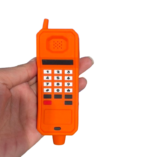 Silicone - 3.8" Ninetie's Phone Styles Design Hand Pipe | Single Unit
