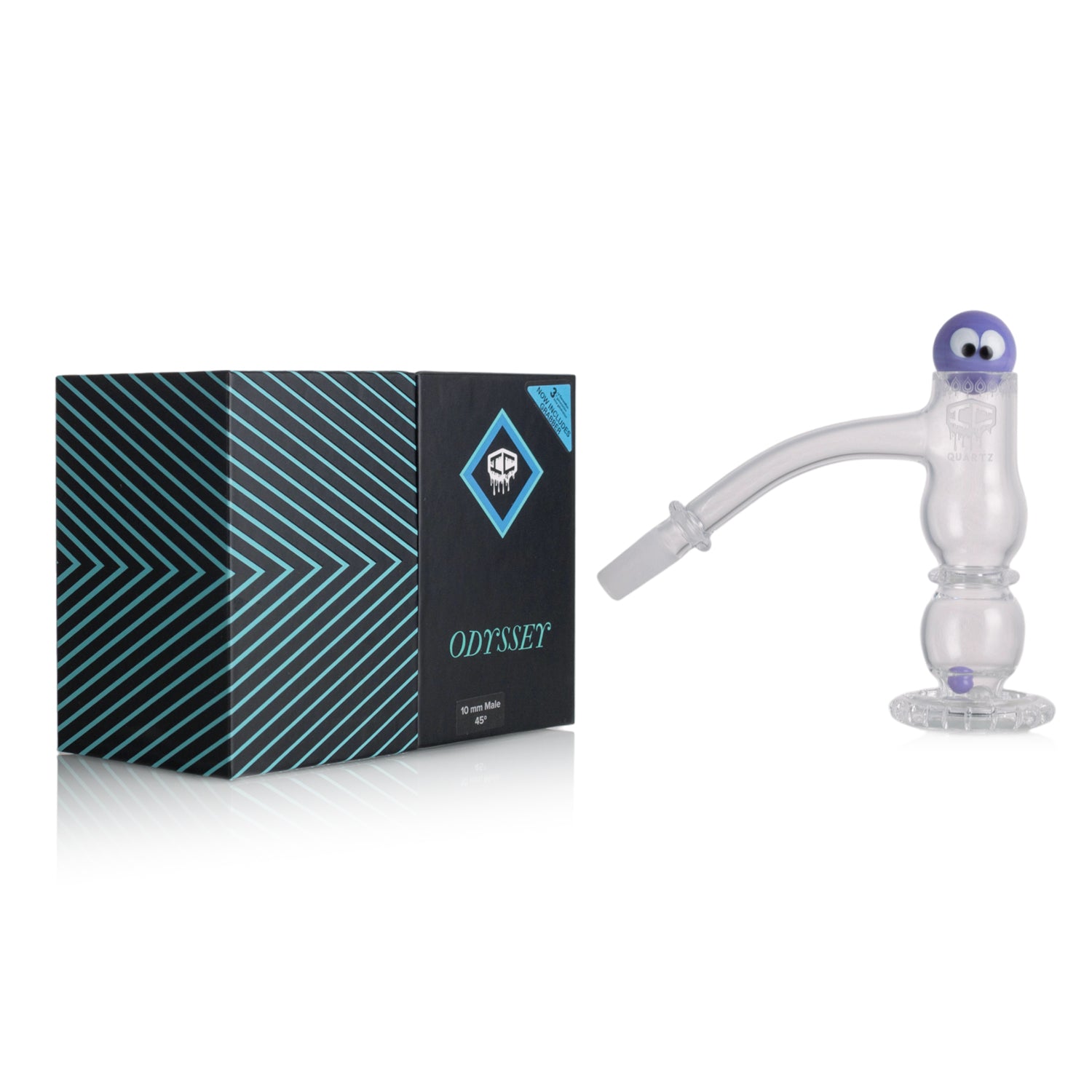 IC Quartz - Odyssey 3rd Gen | 10mm 45D Banger | Includes Carb Cap, Terp balls | 5 Colors
