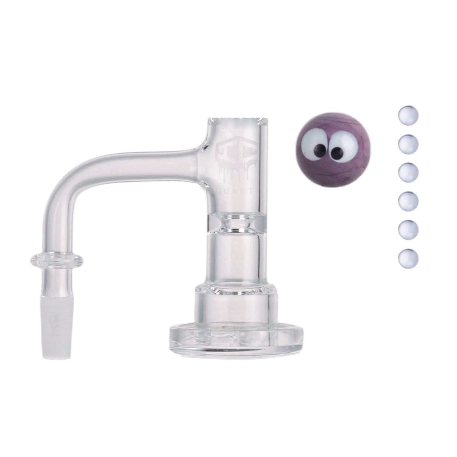 IC Quartz - Everclear | 10mm 90 Banger | Includes Carb Caps & Terp Balls | 5 Colors