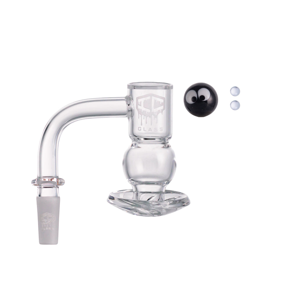 IC Glass - Ice River | 10mm 90D Quartz Banger | Includes Carb Cap, Terp Balls & Sticker | 5 Colors