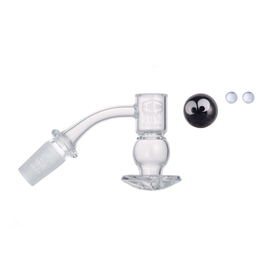 IC Glass - Ice River | 14mm 45D Quartz Banger | Includes Carb Cap, Terp Balls & Sticker | 5 colors