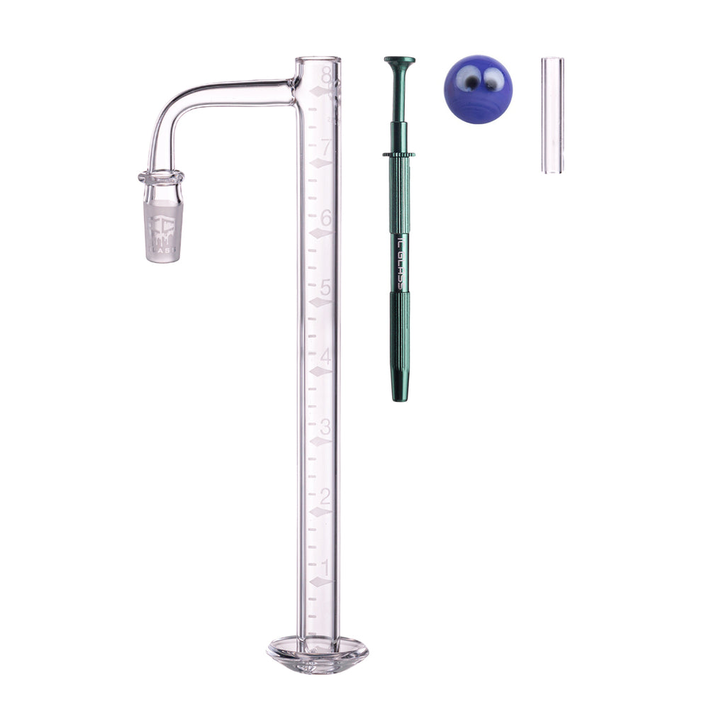 IC Glass - Challenge | 8-Inch Long with Cleaning Brush | 14mm 90D Quartz Banger | 6 Colors