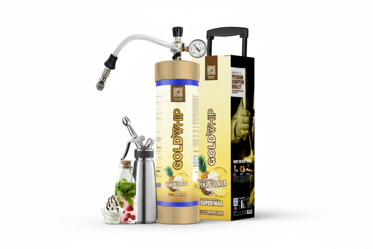 Gold Whip Super Max 4000G Food Grade Cream Charger Wholesale | Single Tank Catering Supply