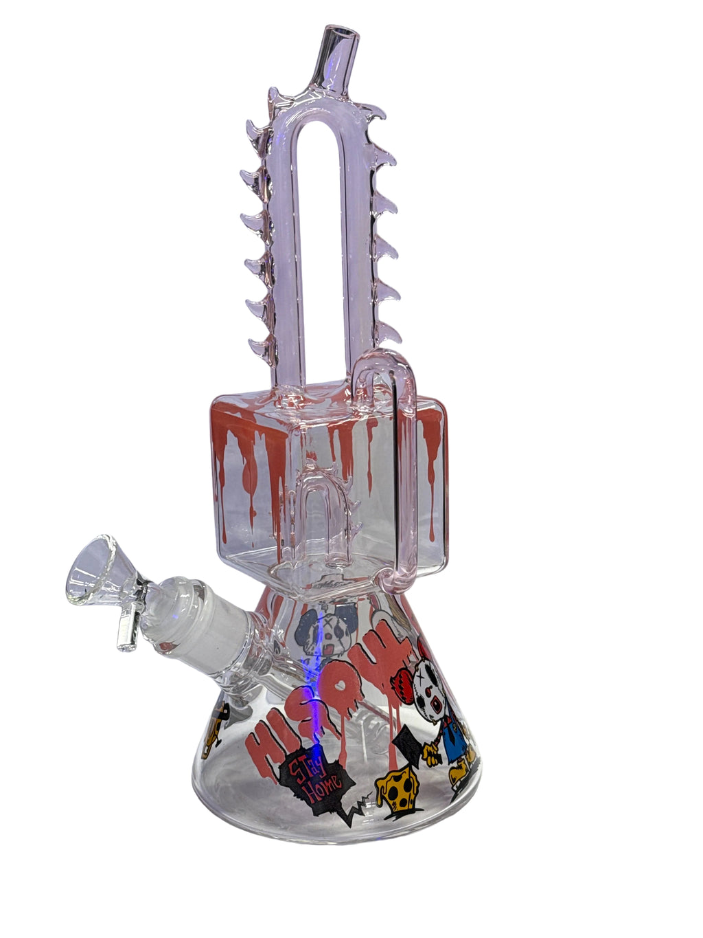 Chain Saw recycler beaker | Dual Chamber bong