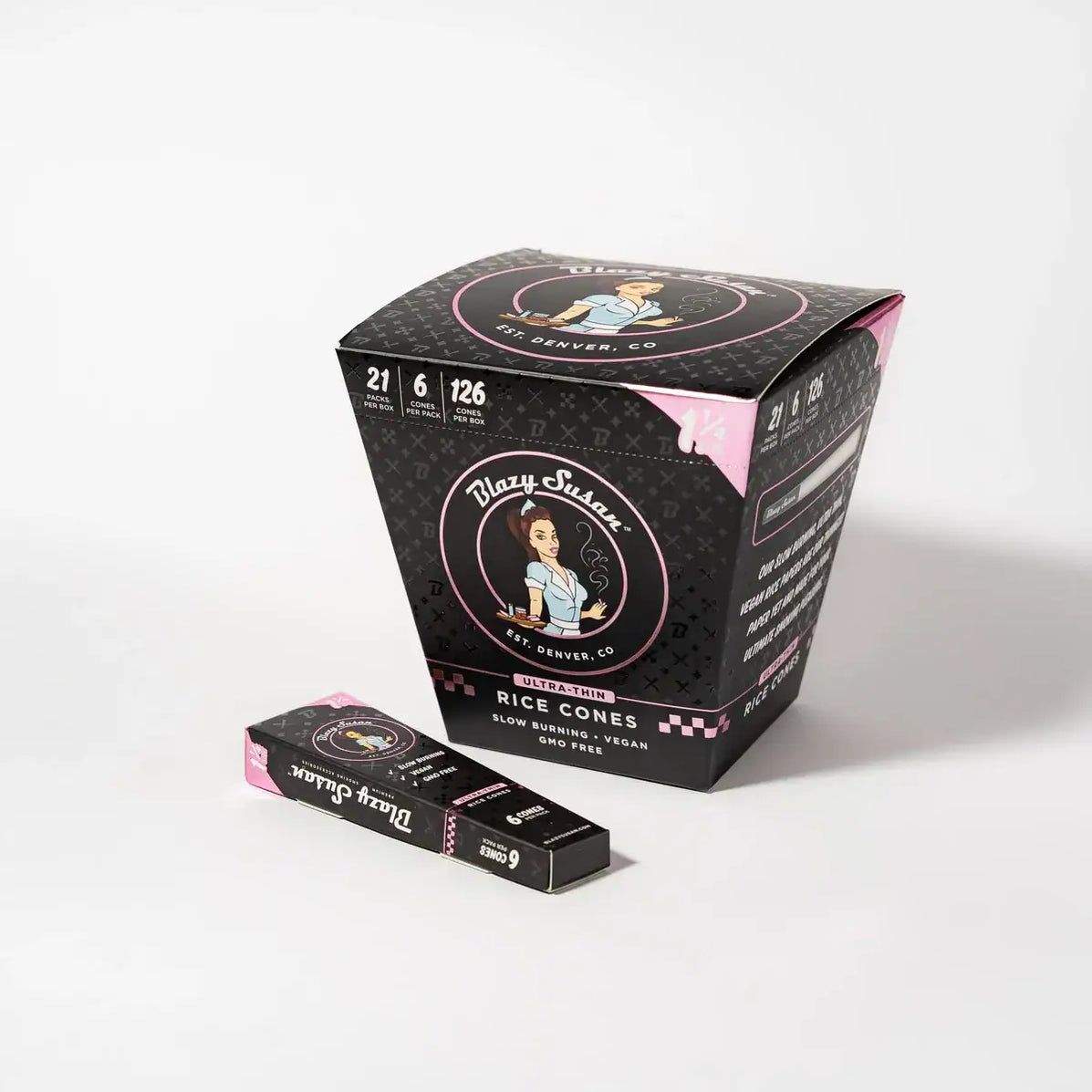 Blazy Susan Ultra Thin Rice Cones | 1 1/4 6PK 21CT Cones Main image