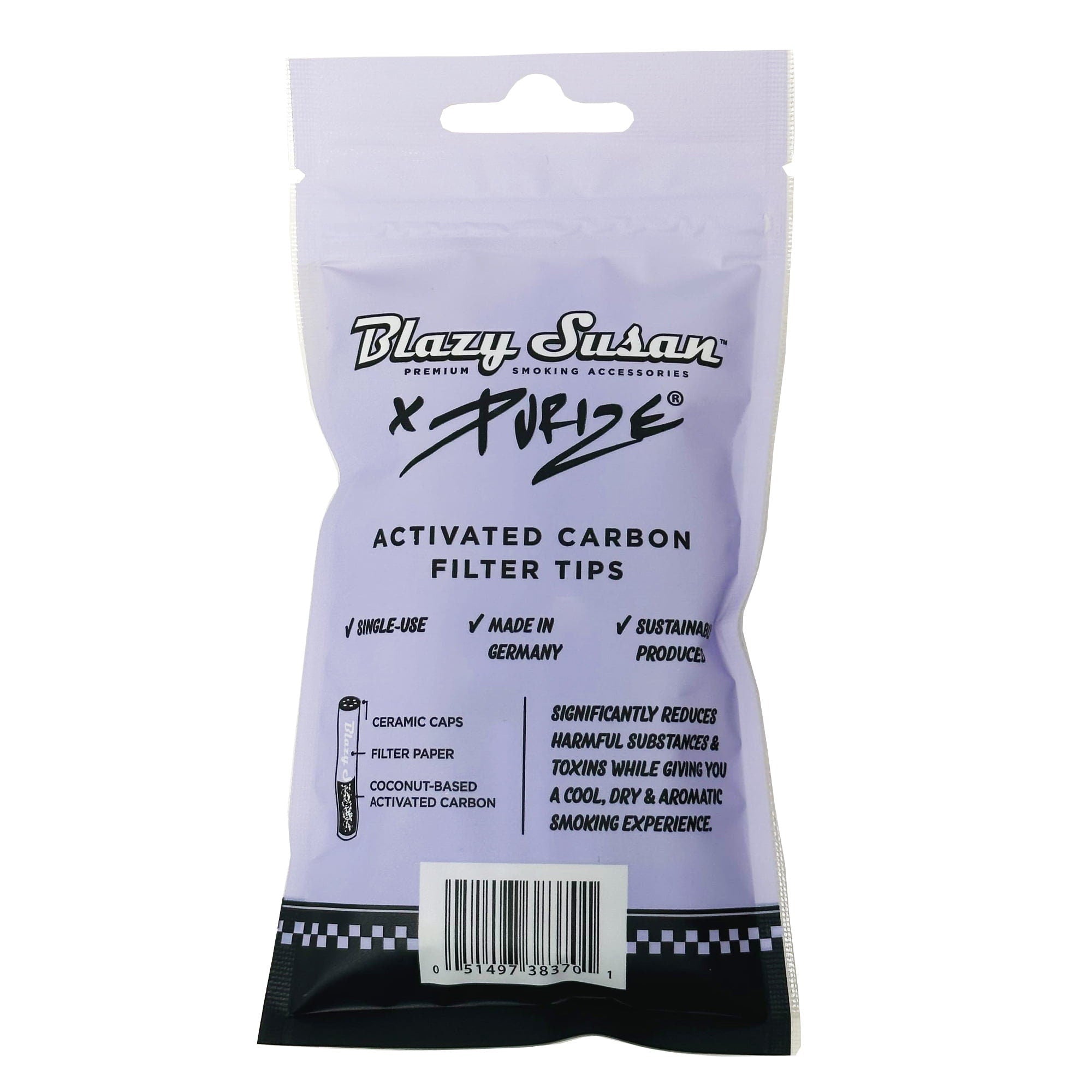 BLAZY SUSAN - Xtra Slim Carbon Filters | 5.9mm size | Ceramic Cap & Coconut-Based Activated Carbons