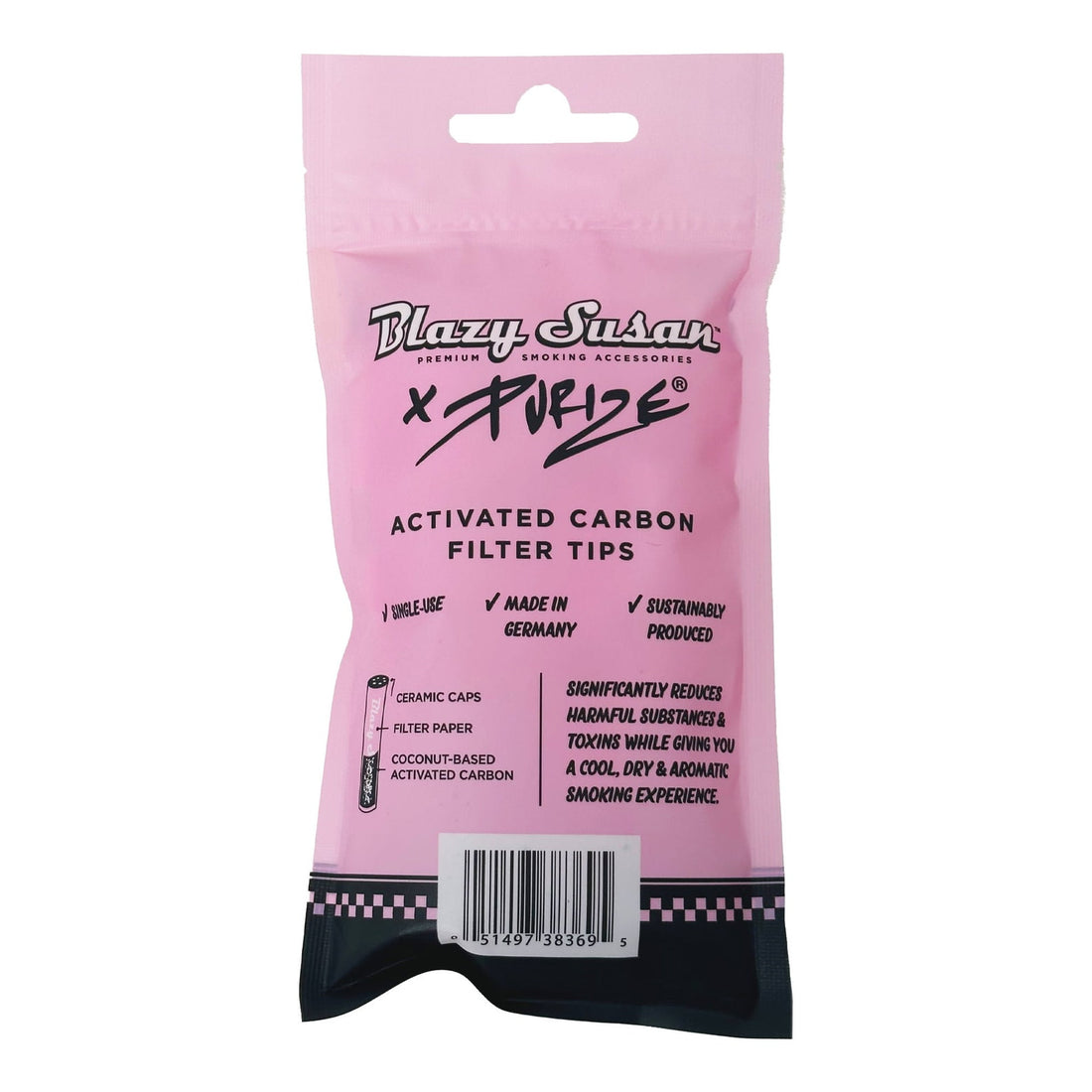BLAZY SUSAN - Xtra Slim Carbon Filters | 5.9mm size | Ceramic Cap & Coconut-Based Activated Carbons
