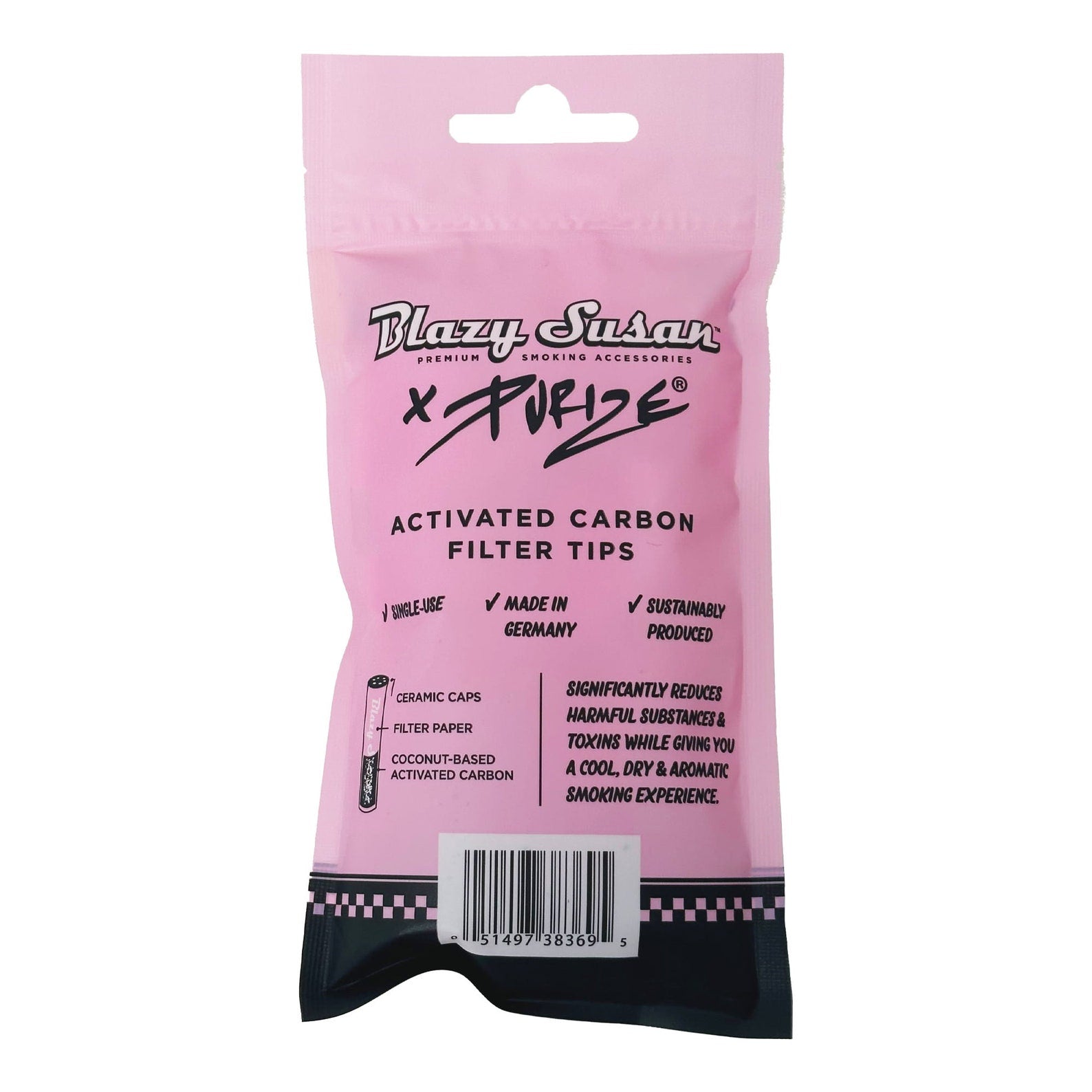 BLAZY SUSAN - Xtra Slim Carbon Filters | 5.9mm size | Ceramic Cap & Coconut-Based Activated Carbons