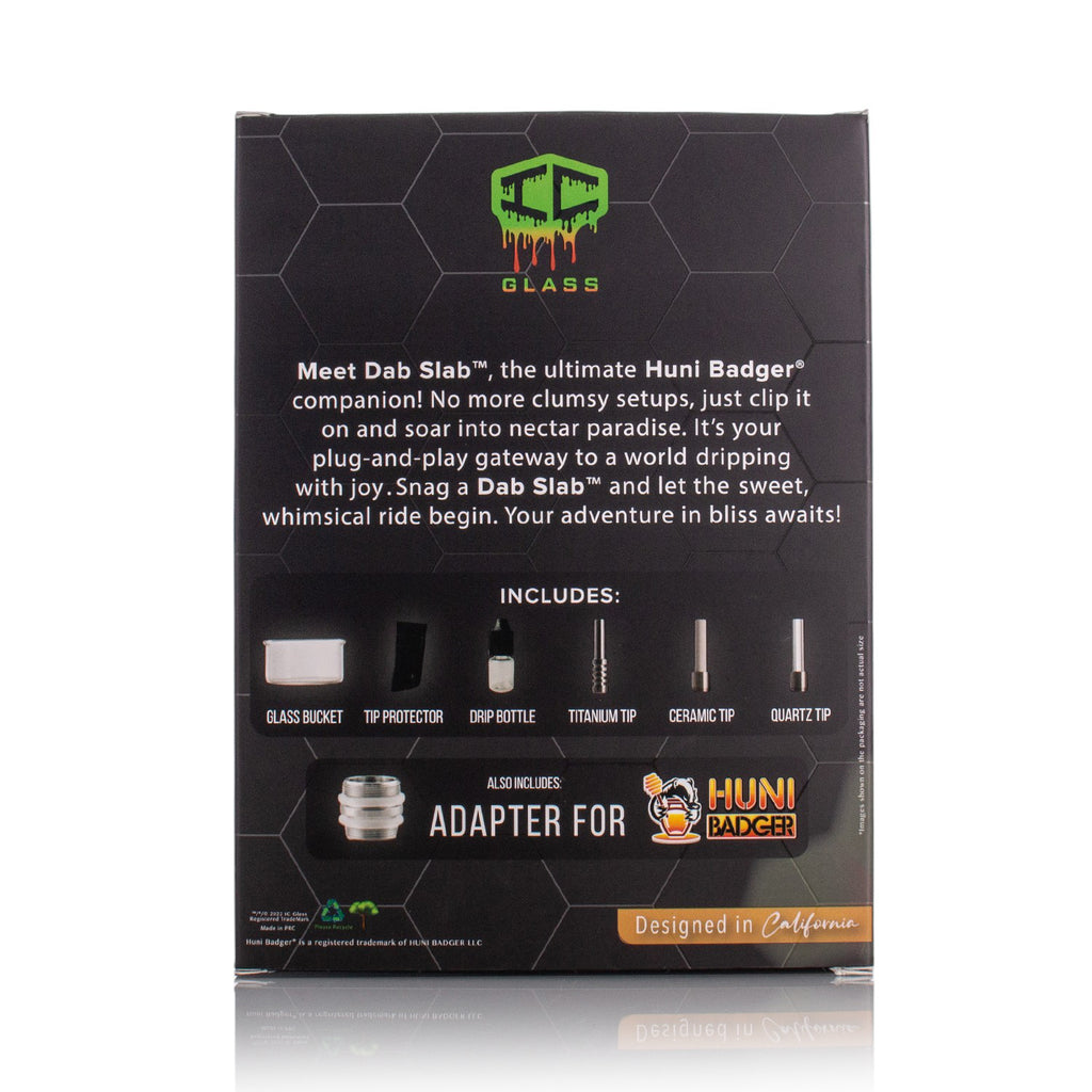IC GLASS - DAB SLAB | comes with 6 accessories & Adapter for HUNI BADGER | Single Unit