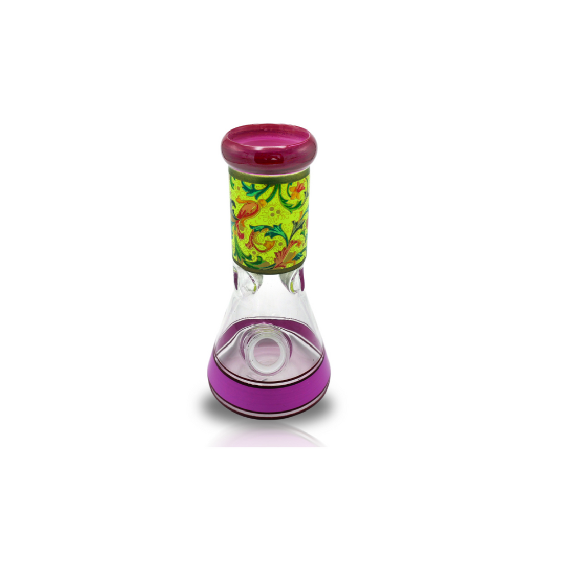 Floral print beaker with Downstem and Bowl Piece