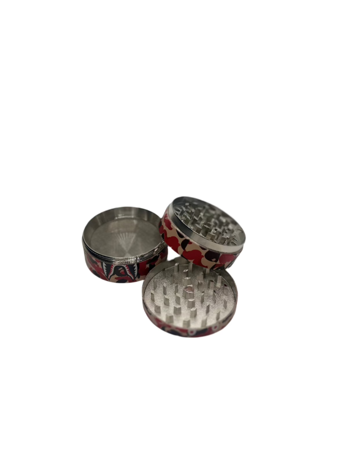 Assorted design 4-piece metal herb grinder – single unit