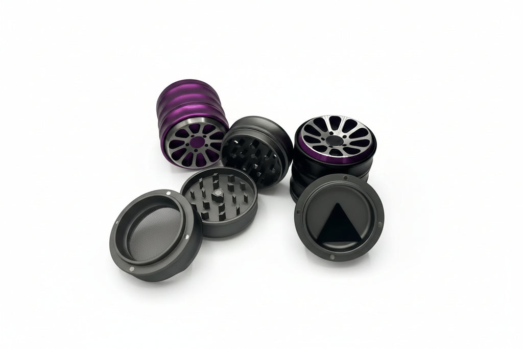 Chromium Crusher - 2.2" CNC Grinder | 4-Piece Herb Grinder with Kief Catcher | Single Unit