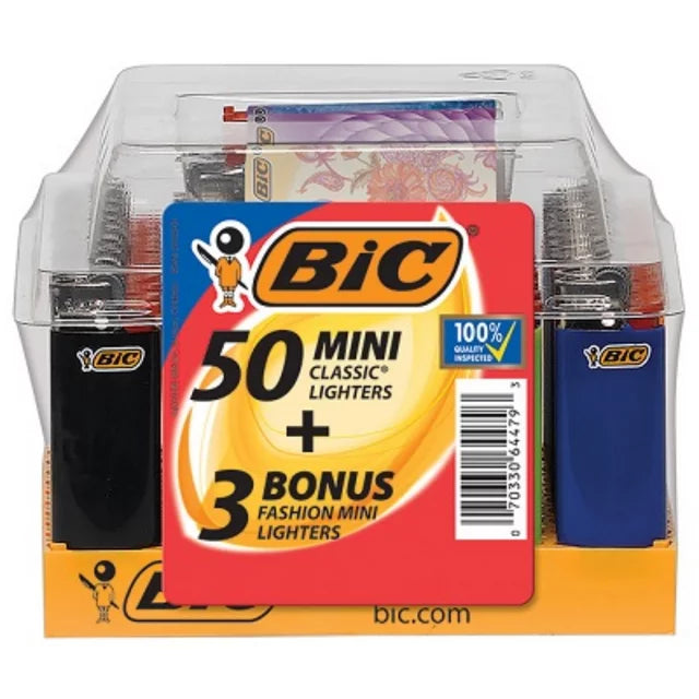 BIC MINI Classic Lighters - (50+3) Count Mini | 3 Bonus Special Edition Lighters Main image