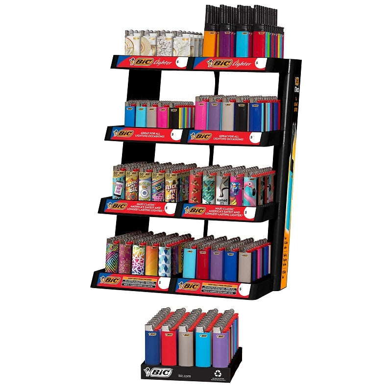 BIC Designed Lighters | 4-Tier Display | 482pcs/Display | Display