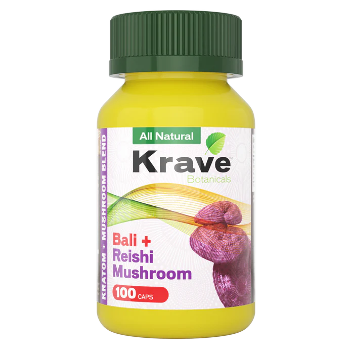 Krave Botanicals - Kratom + Mushroom Blend 100 Count Capsules