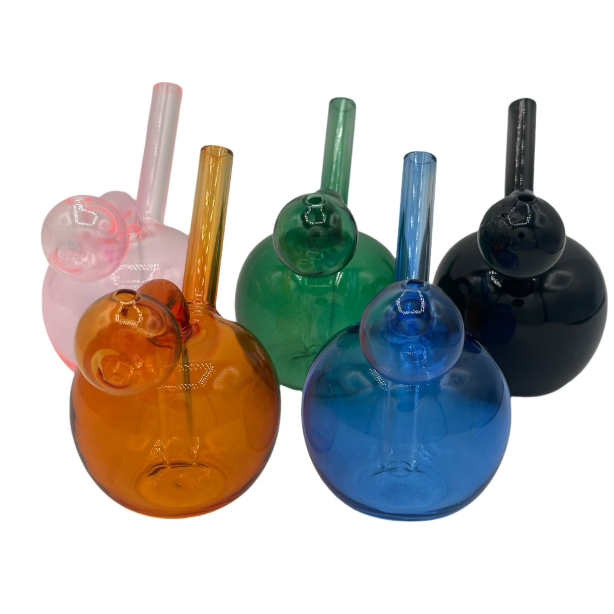 Ball oil burner pipe in heat-resistant glass – 5 color options for smoking Main image