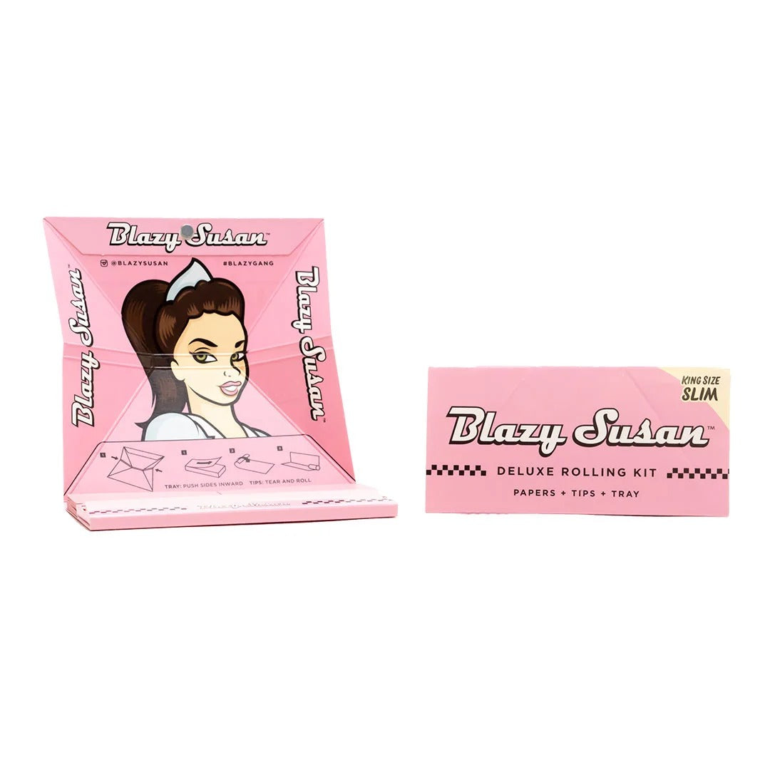 Blazy Susan - Deluxe Rolling Kit | "King Size-Slim" | Papers+Tips+Tray | Secondary image