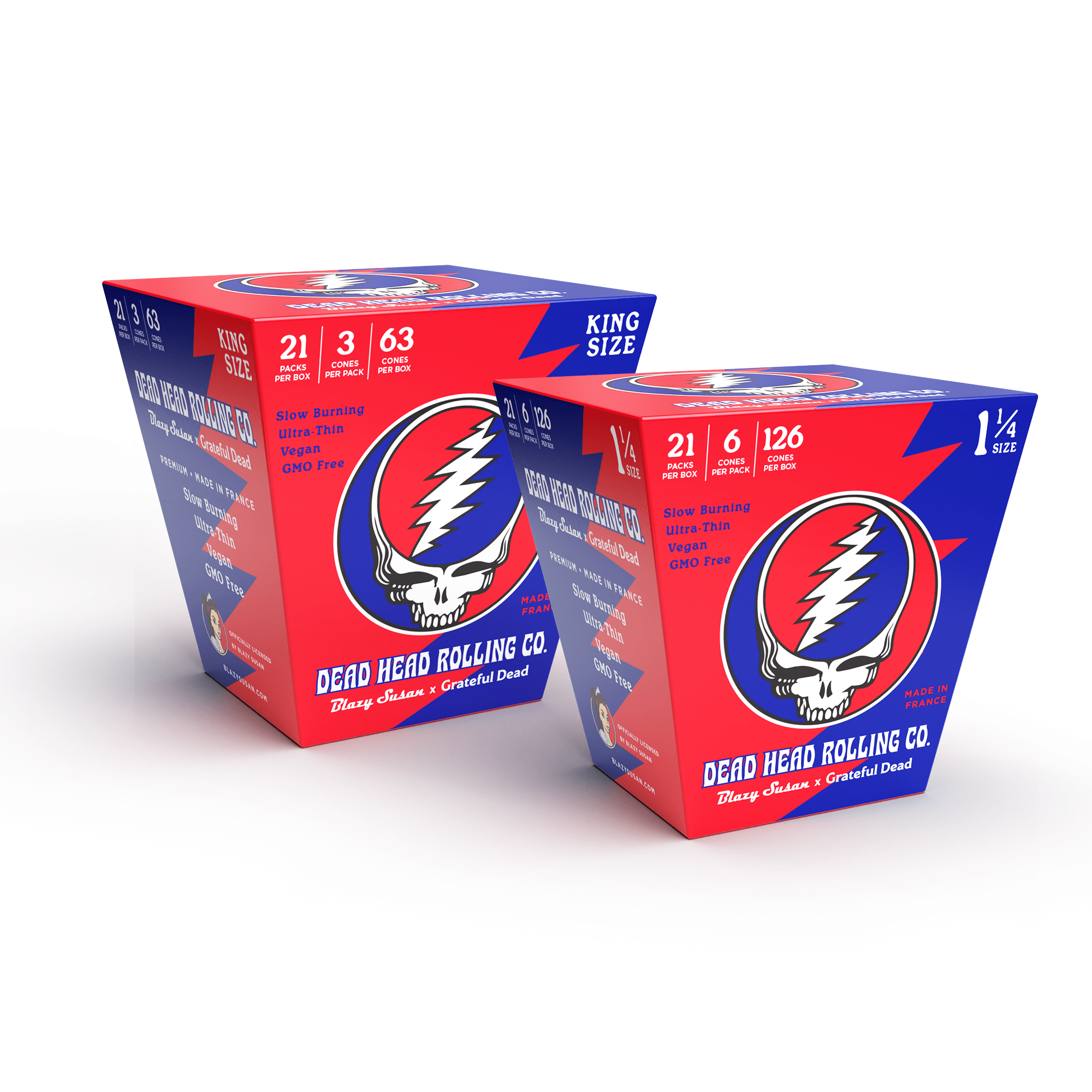 Blazy Susan X Greatful Dead 1¼  size Cones 6/pk 21pks/bx 126Cones/Box | Main image