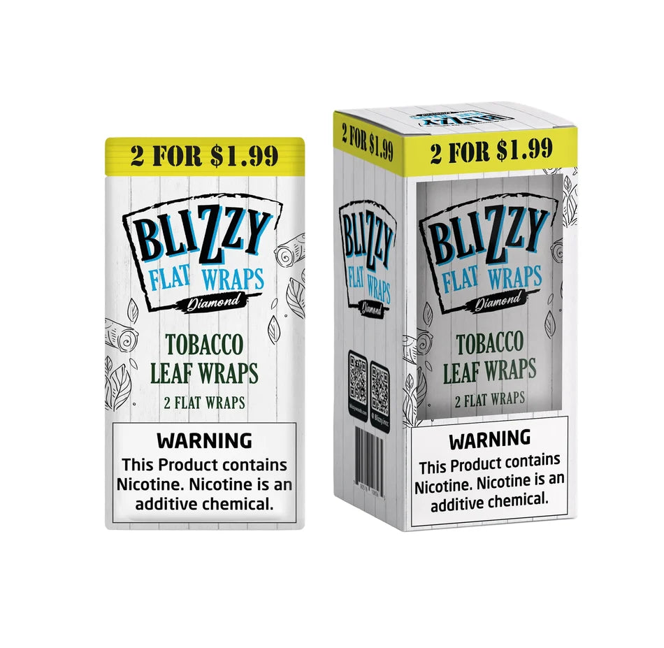 Blizzy Flat Tobacco Leaf Wraps |20 Pouches x 2 Wraps Secondary image