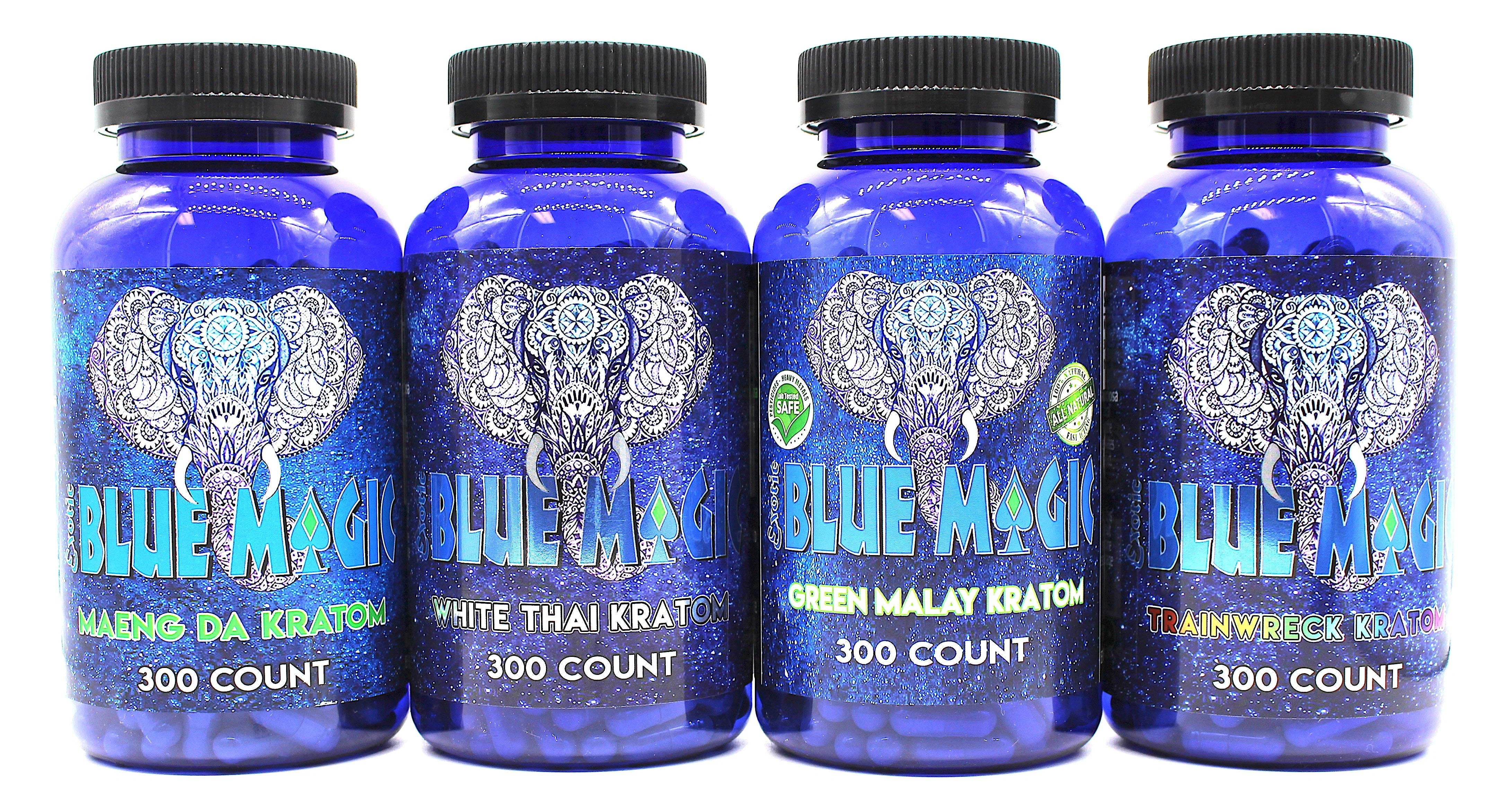 Blue Magic Kratom - Assorted Flavor Options | 300 Capsules / Bottle | Bottle Main image