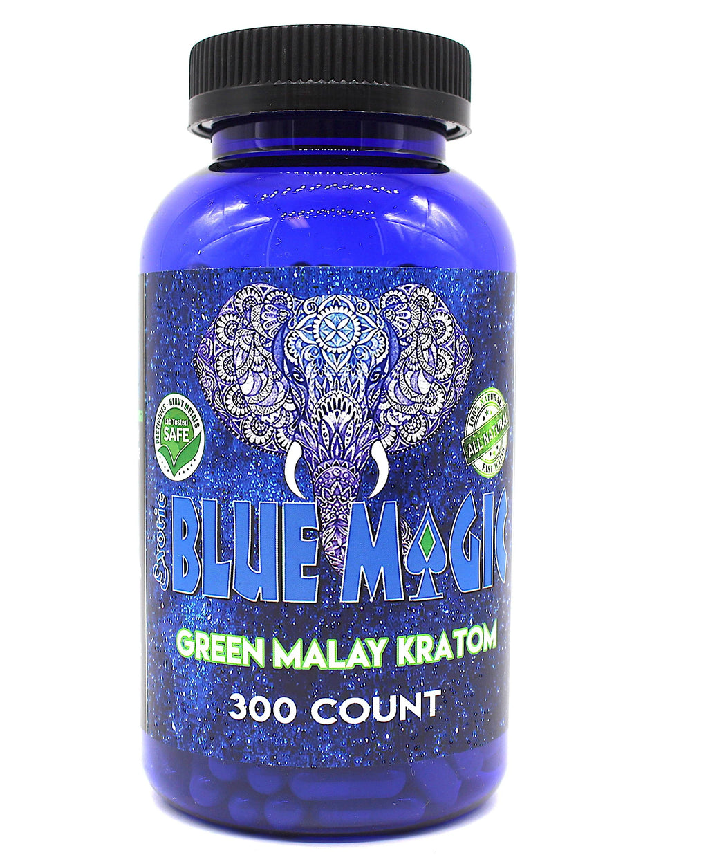 Blue Magic Kratom - Assorted Flavor Options | 300 Capsules / Bottle | Bottle