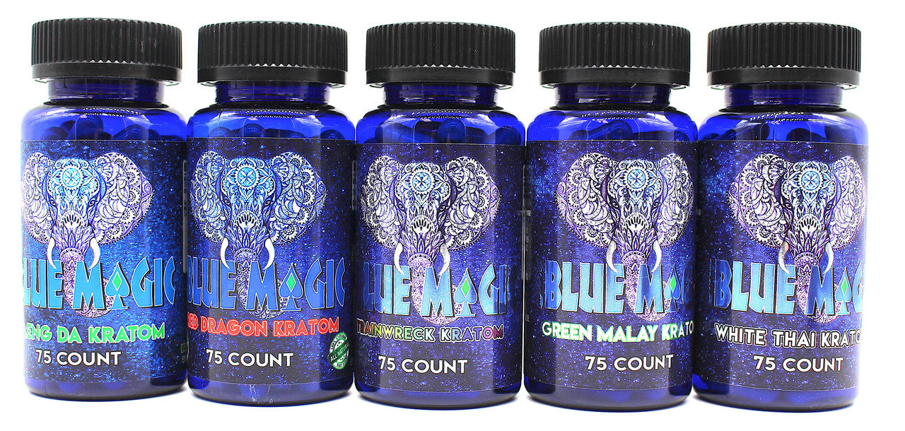 Blue Magic Kratom - 75 Capsules / Bottle | Bottle
