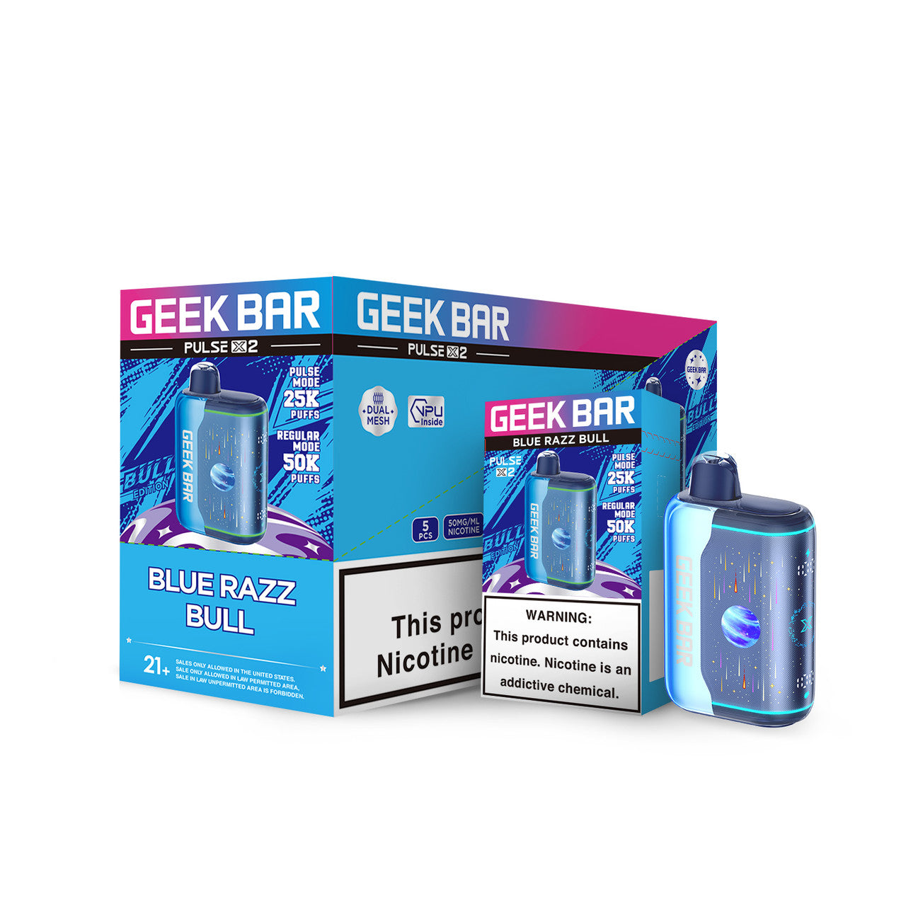 Geek Bar Pulse X 2 Disposable Vape | 50,000 Puffs | 5 Units/Box | Wholesale