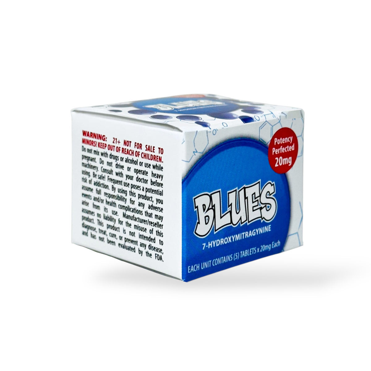 BLUES|7-Hydroxymitragynine|20mg| 5Tablets |BOX Main image