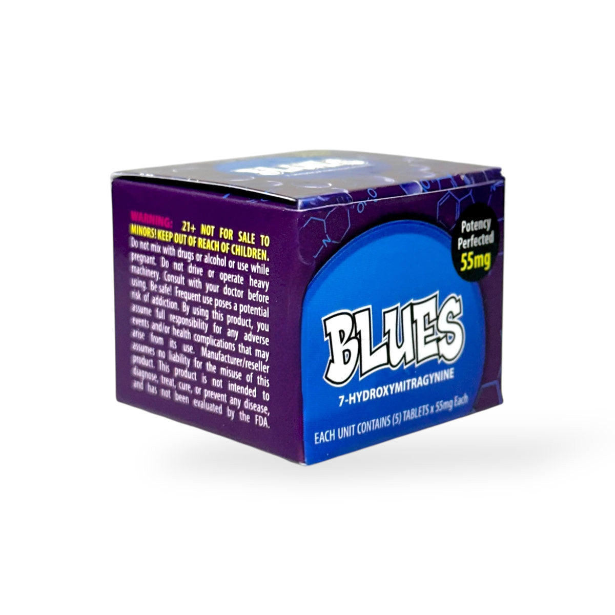 BLUES|7-Hydroxymitragynine|55mg| 5Tablets |BOX Main image