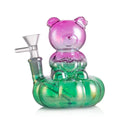 Borosilicate glass water pipe shaped like a bear with a heart