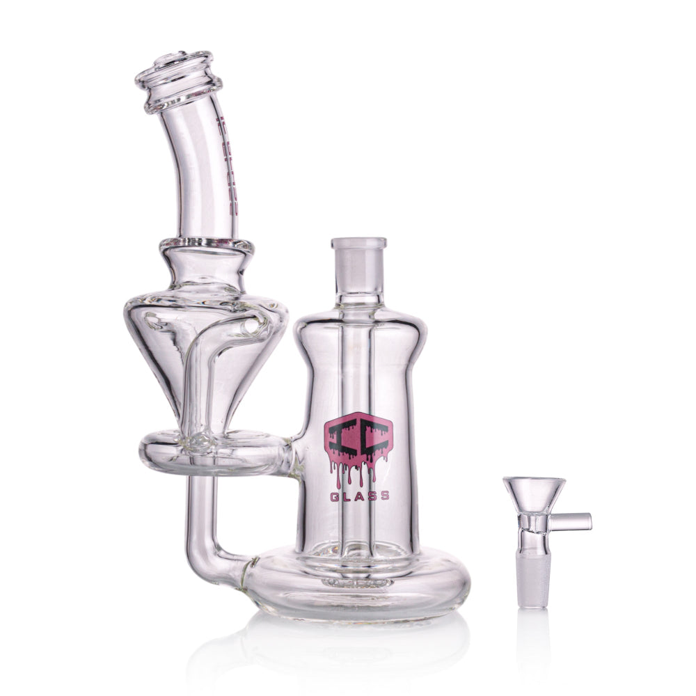 Borosilicate glass water pipe with recycler design