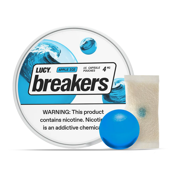 Lucy Breakers 4mg nicotine pouches in apple ice flavors  Main image