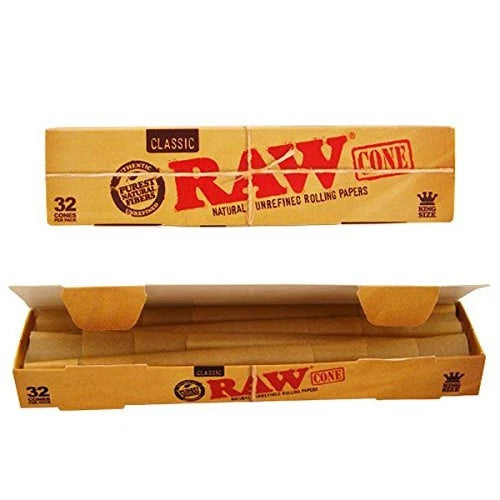 Bulk Pack of 32 RAW Pre Rolled King Size Cones – Authentic Natural Rolling Papers