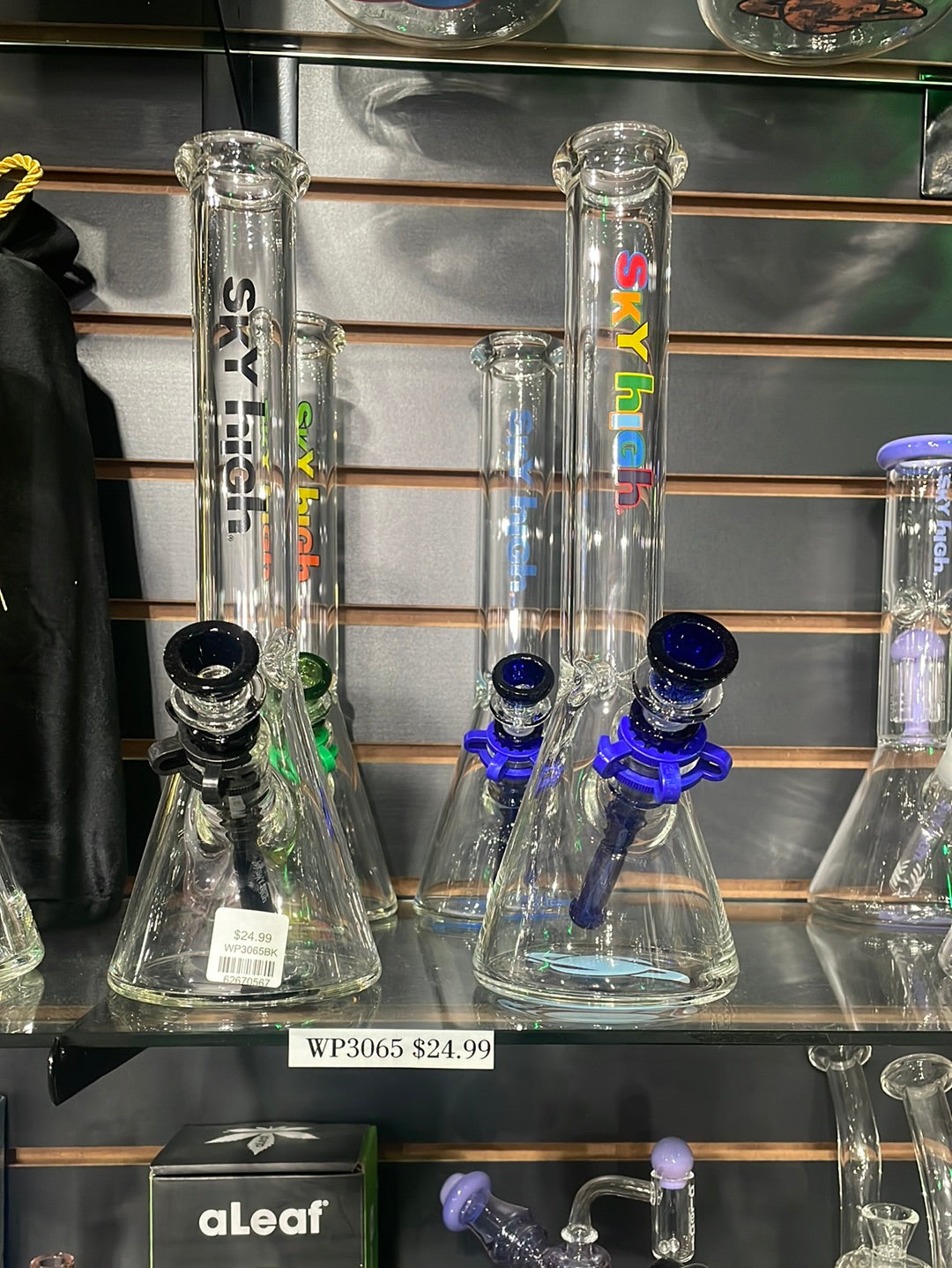 SKY HIGH - 11" Beaker with Colored Down steam and Bowl piece