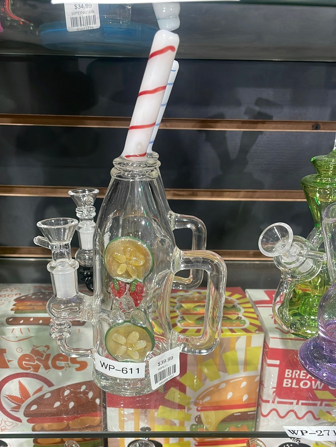 Water Pipe -  Water pipe with Strawberry's icon added  WP611-CLEAR Main image