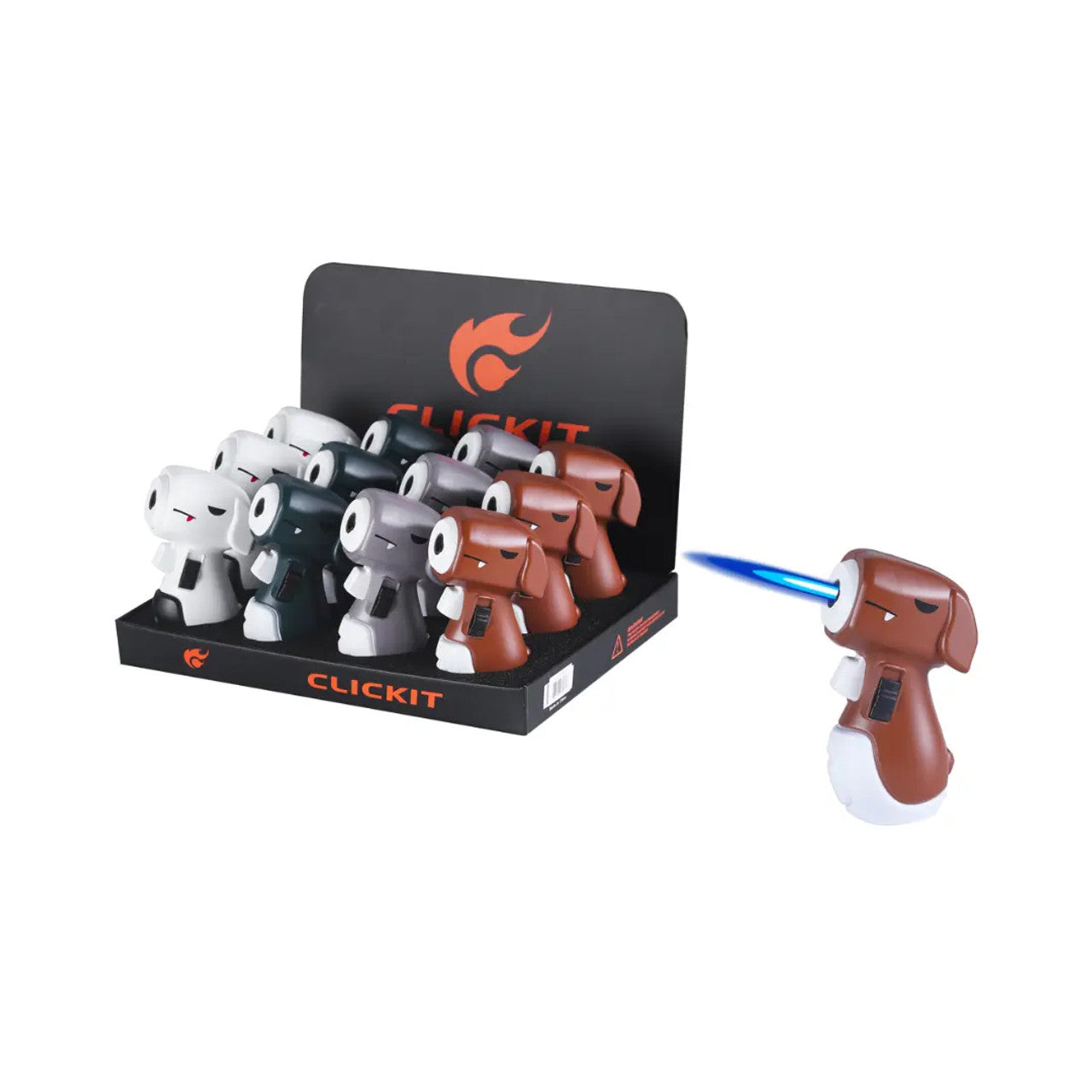Clickit - Mini Cartoon Doggie Torch Lighter | 12 Units / Display | Display
