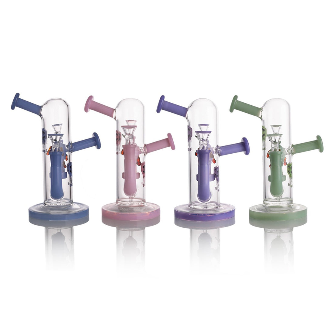 IC GLASS dual mouthpiece and bowl pieces glass rig