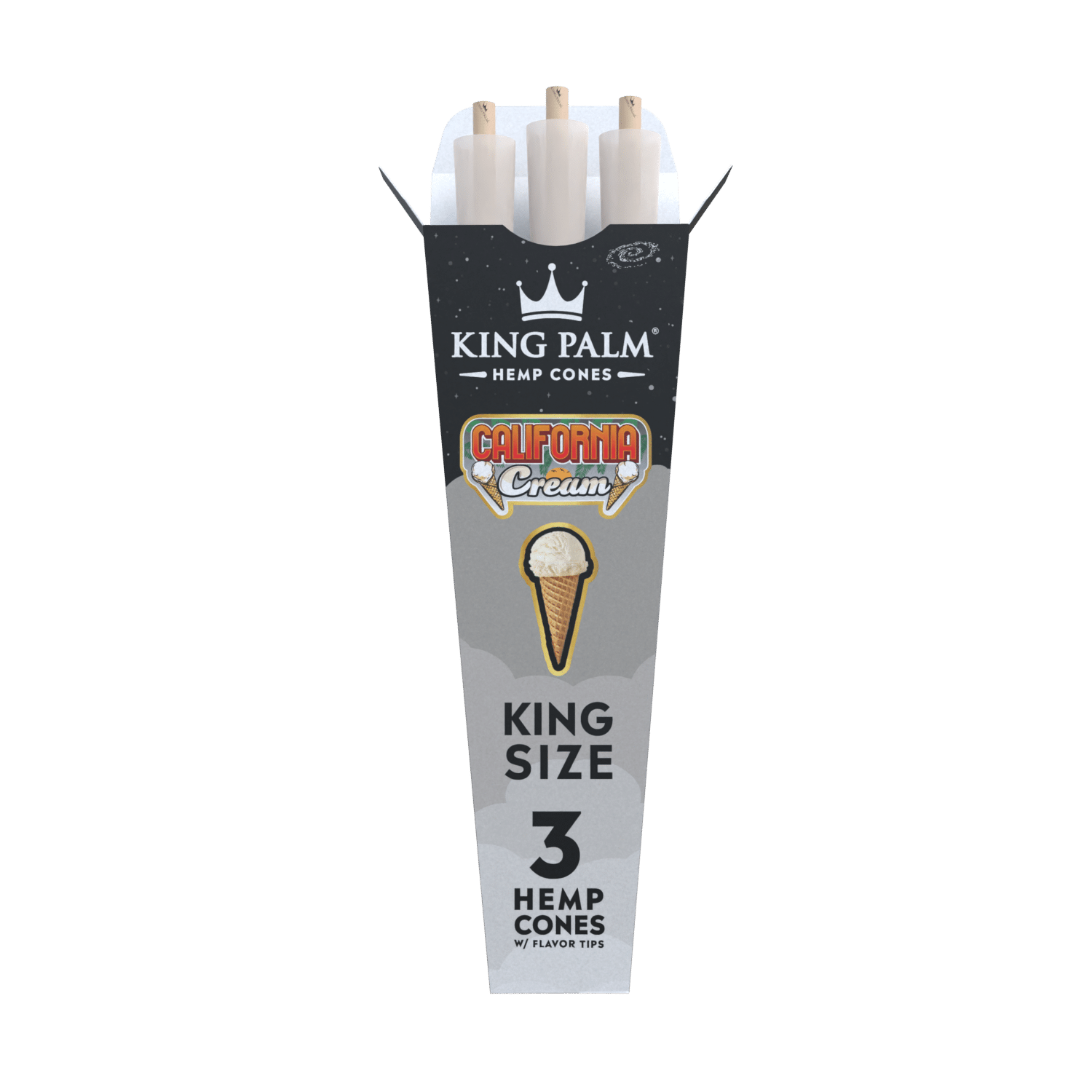 King Palm - Hemp Cones | KING Size  3-Hemp cones| 30Packs/Display | Squeeze & POP | WR10