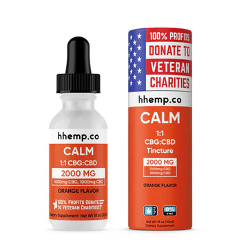 HHEMP CBG+CBD Tincture - Calm |  2000MG | Orange Flavor | 12 Ct/Box