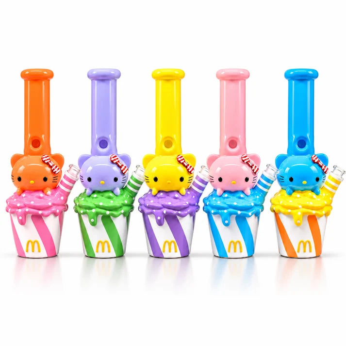Cute Kitty Ice Cream Treat Glass Water Pipe Bundle | WP3520
