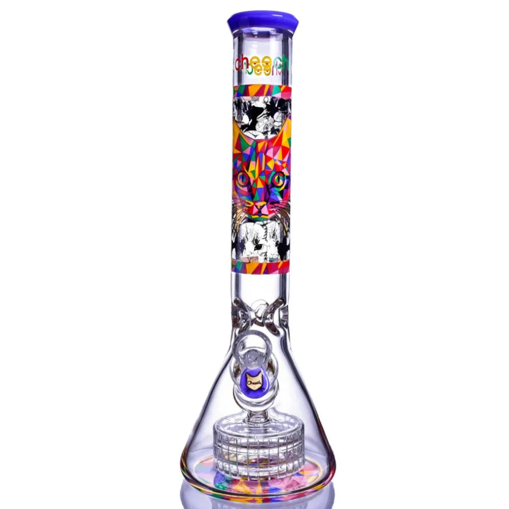 Cheech - Charming Cat Beaker Bong | Matrix Perc Glass Water Pipe | CH5001