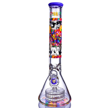 Cheech - Charming Cat Beaker Bong | Matrix Perc Glass Water Pipe | CH5001