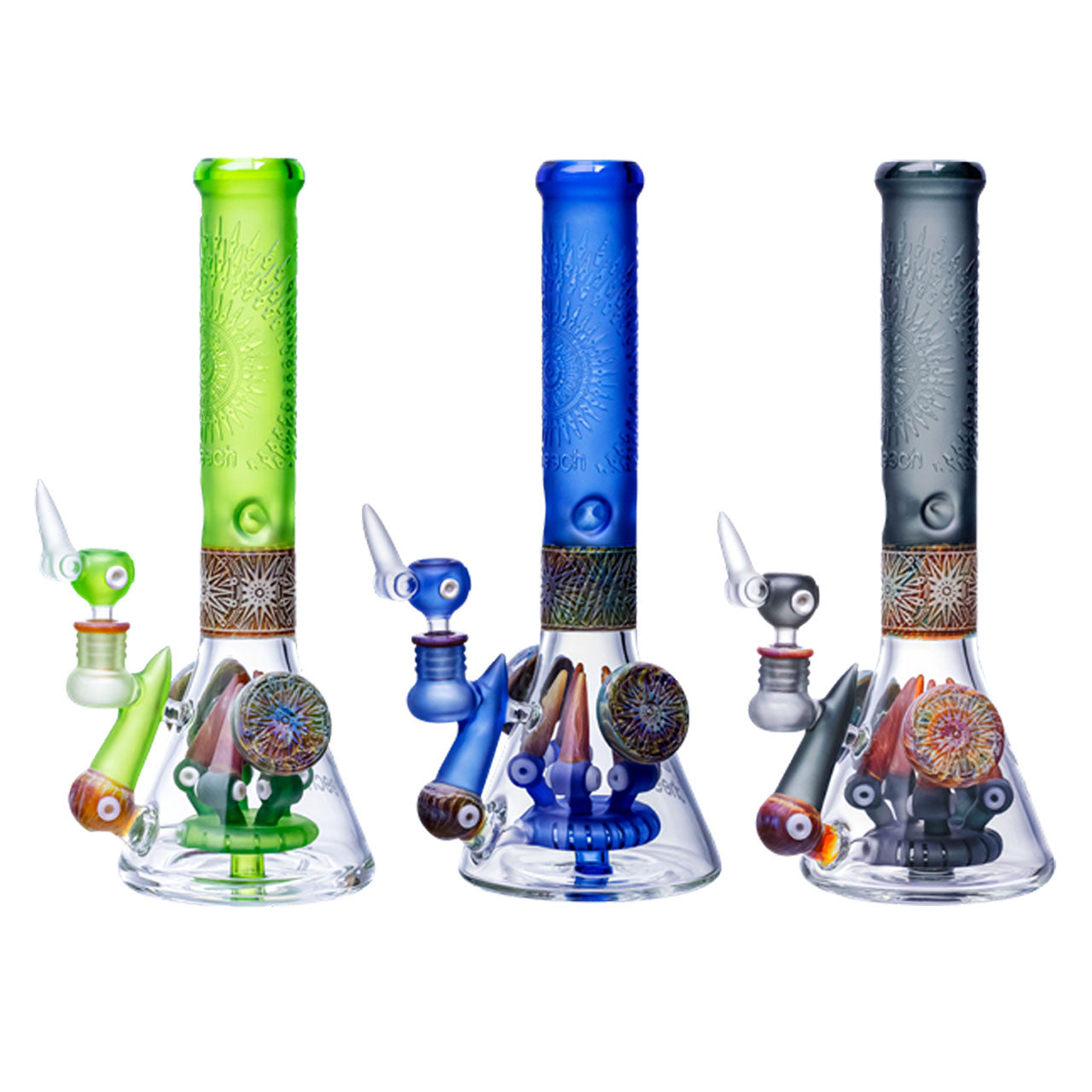Cheech Glass - Can See Me Sandblasted Beaker Water Pipe