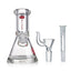 Clear glass beaker water pipe with tree perc downstem