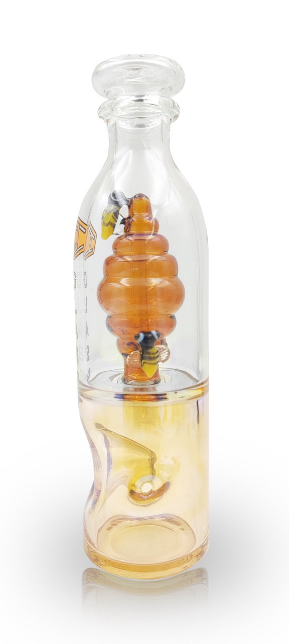 IC GLASS Honey Bee Functional Handpipe – 5.9 inch borosilicate glass pipe with honey bee design in assorted colors